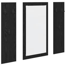 Wandgemonteerde kapstok met opslag Zwart eiken 96 x 1.5 x 90 cm