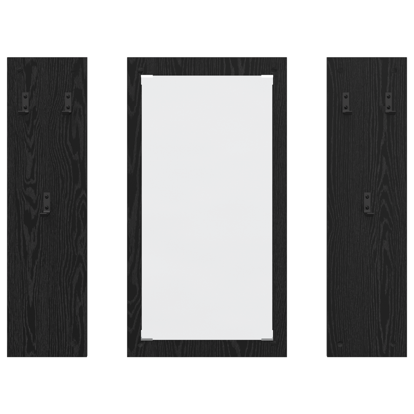 Wandgemonteerde kapstok met opslag Zwart eiken 96 x 1.5 x 90 cm