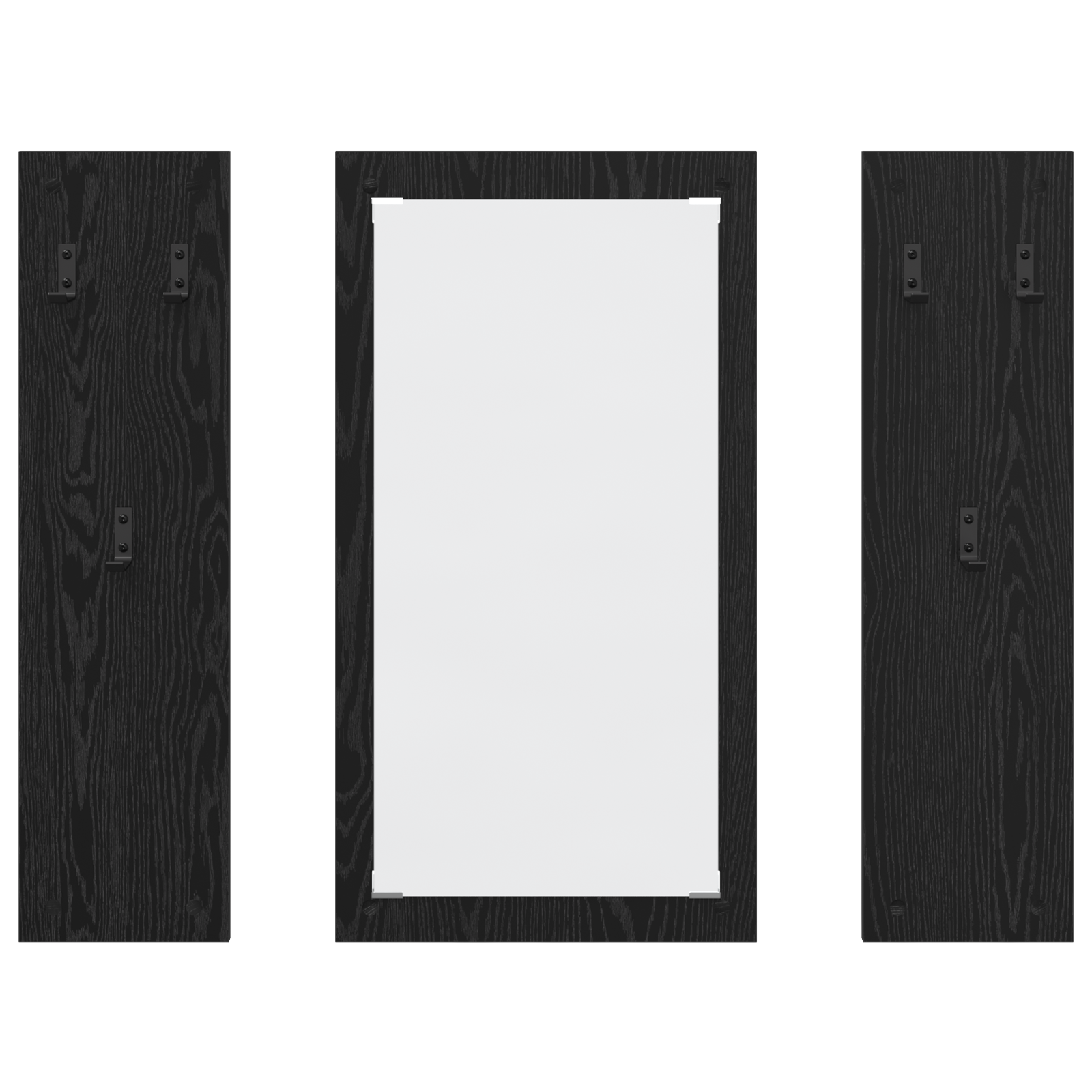 Wandgemonteerde kapstok met opslag Zwart eiken 96 x 1.5 x 90 cm