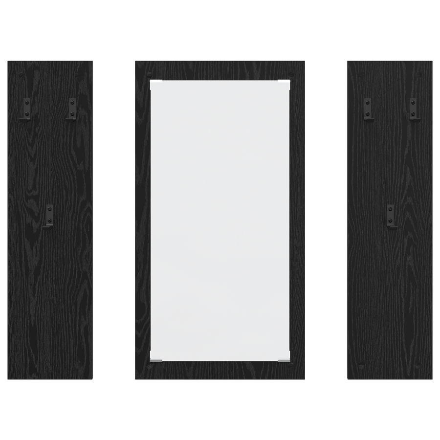 Wandgemonteerde kapstok met opslag Zwart eiken 96 x 1.5 x 90 cm