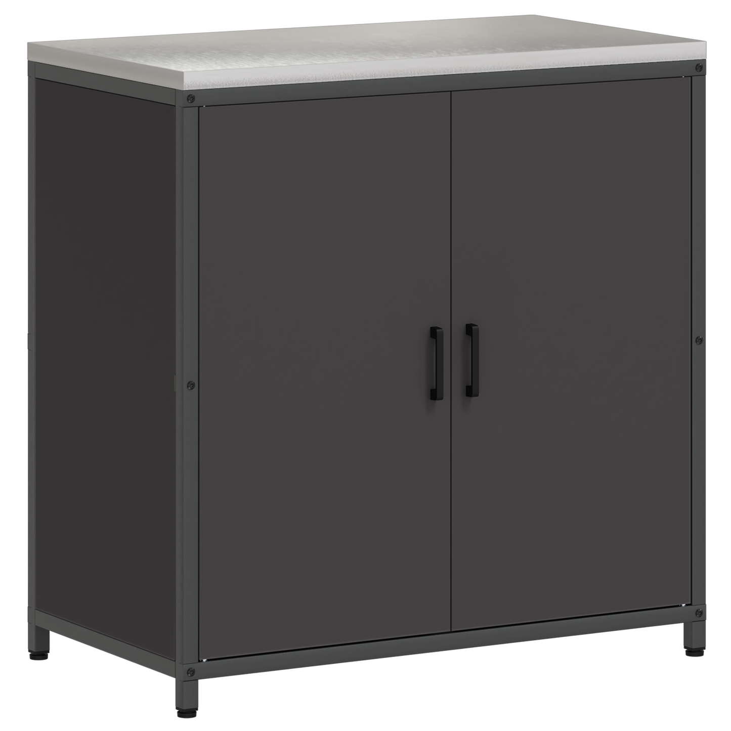 Keukenopslag Kast met plank met opslag met de deur Zwart 60 x 50 x 92 cm Staal