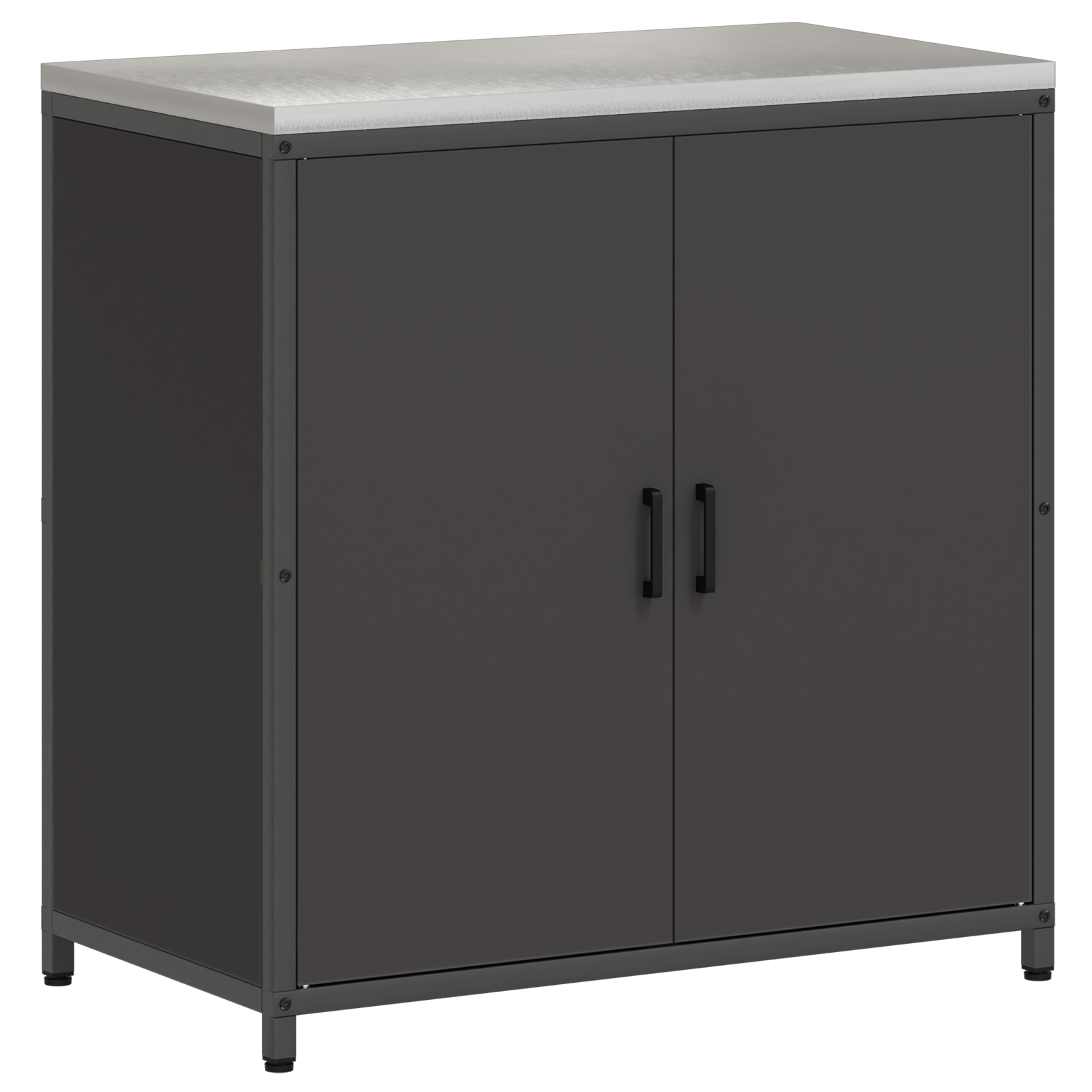 Keukenopslag Kast met plank met opslag met de deur Zwart 60 x 50 x 92 cm Staal