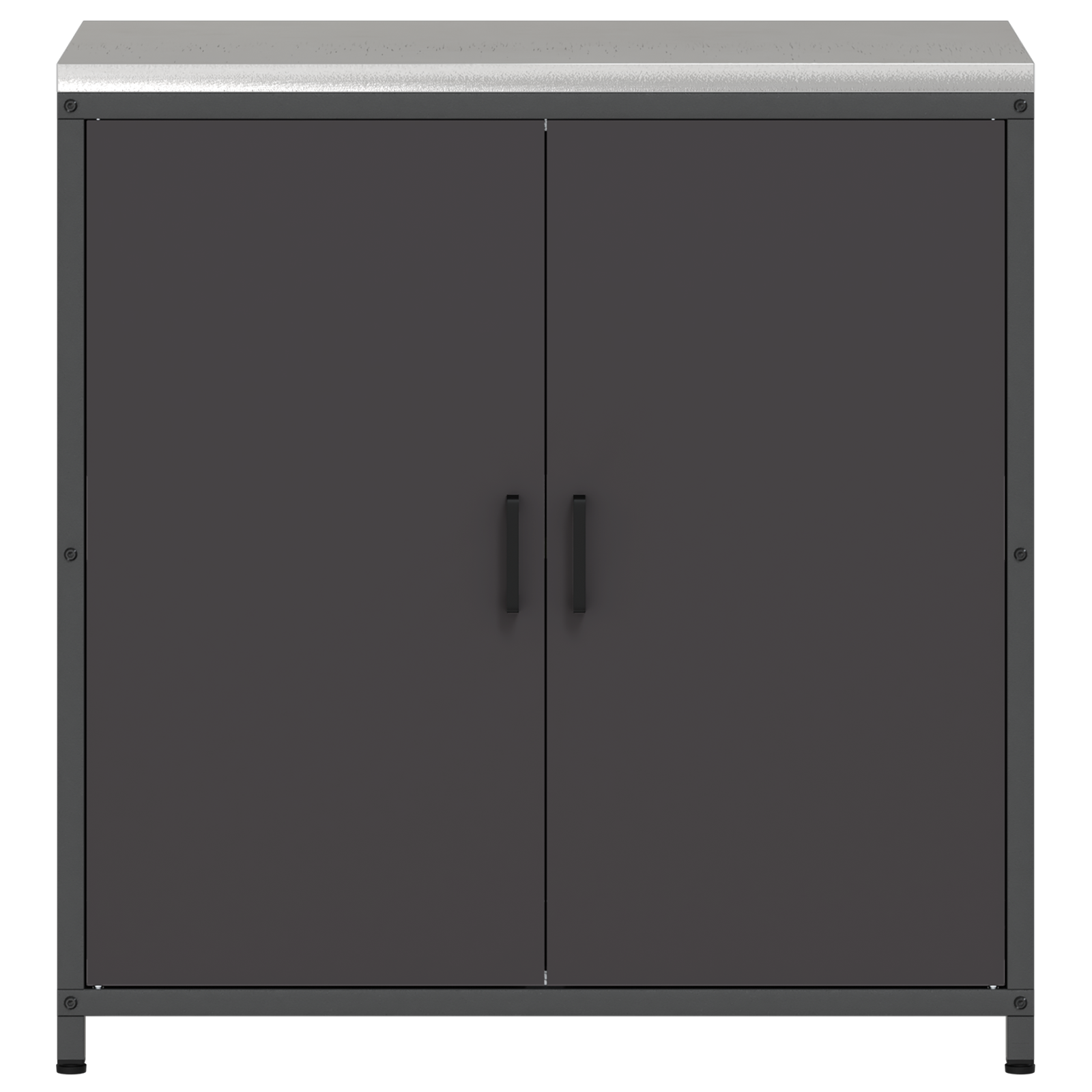 Keukenopslag Kast met plank met opslag met de deur Zwart 60 x 50 x 92 cm Staal