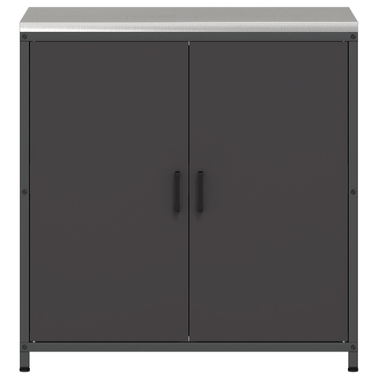 Keukenopslag Kast met plank met opslag met de deur Zwart 60 x 50 x 92 cm Staal