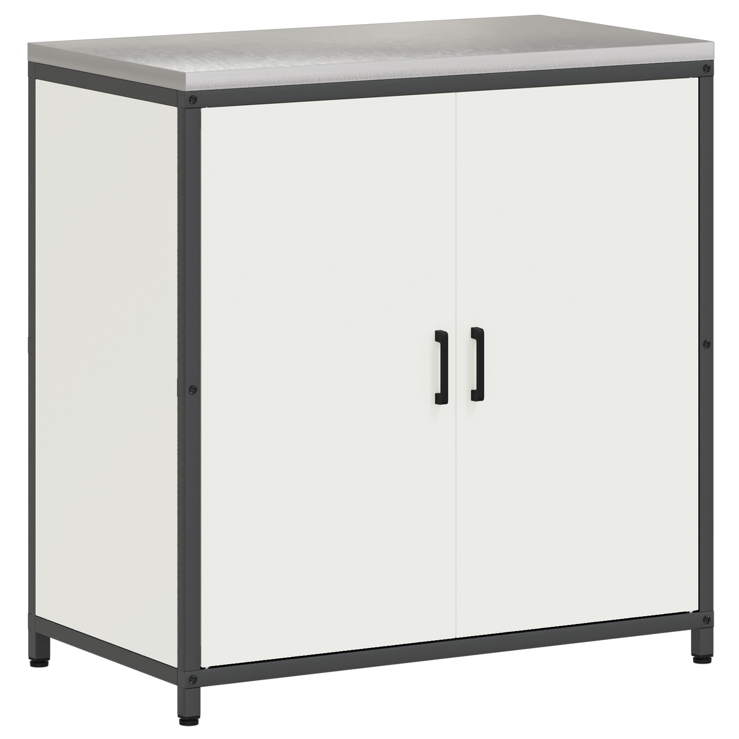 Keukenopslag Kast met plank met opslag met de deur Wit 60 x 50 x 92 cm Staal