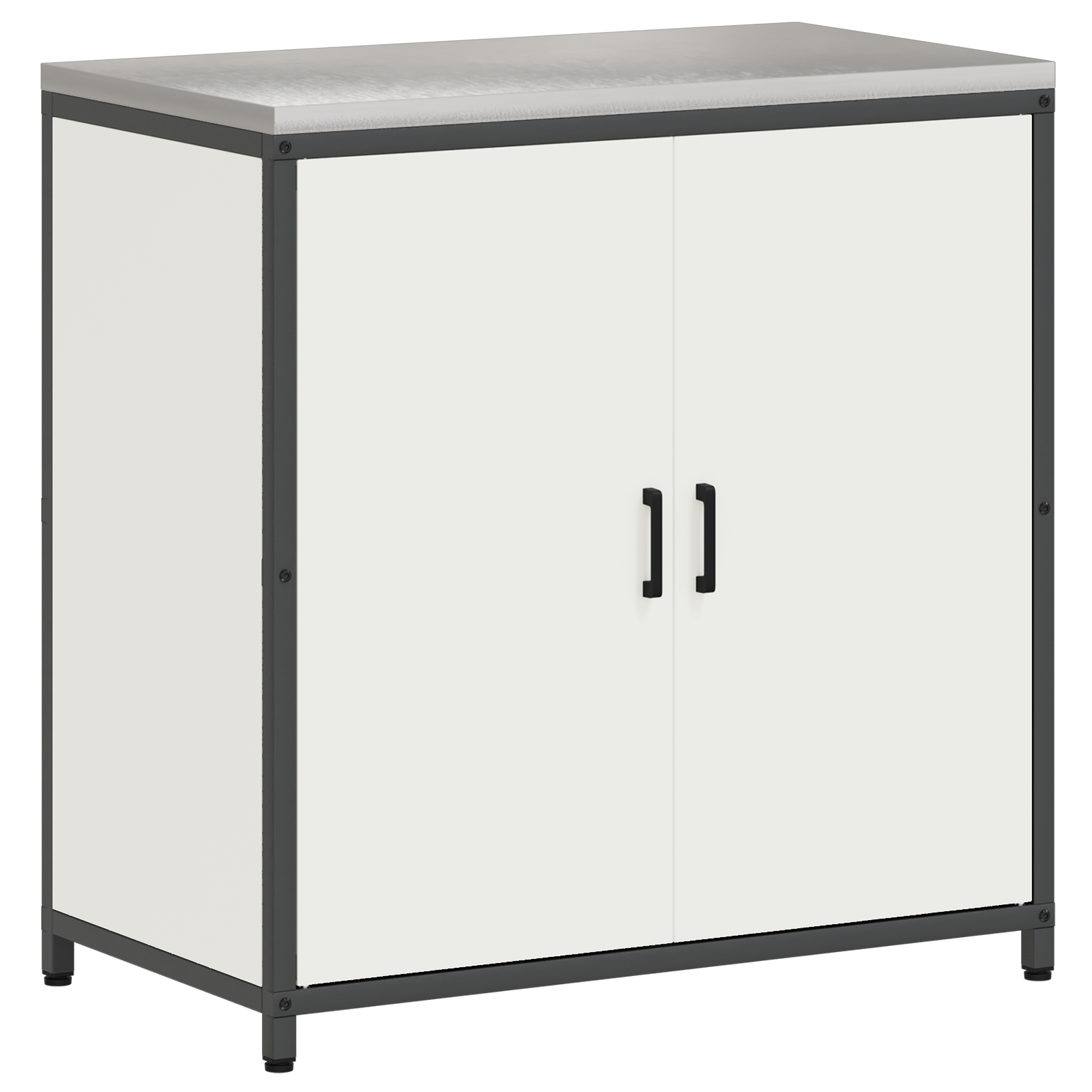 Keukenopslag Kast met plank met opslag met de deur Wit 60 x 50 x 92 cm Staal