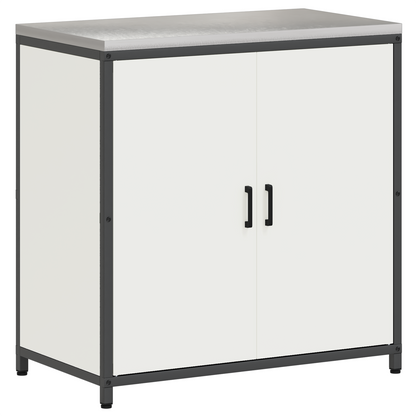 Keukenopslag Kast met plank met opslag met de deur Wit 60 x 50 x 92 cm Staal