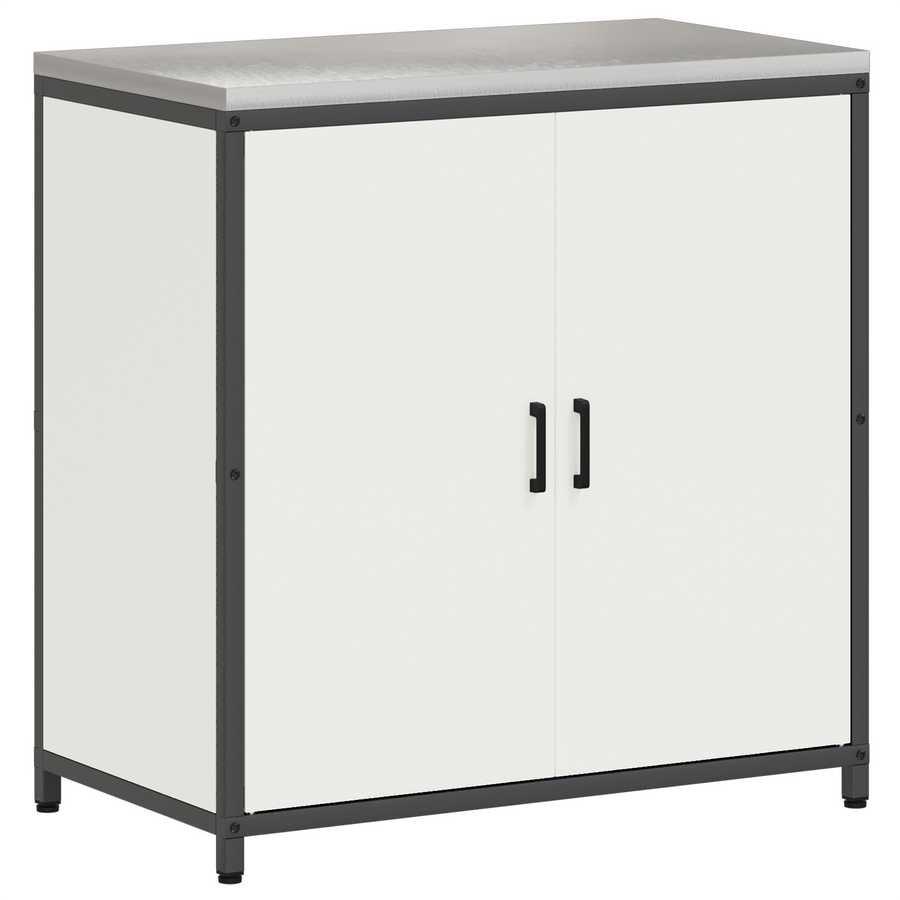 Keukenopslag Kast met plank met opslag met de deur Wit 60 x 50 x 92 cm Staal