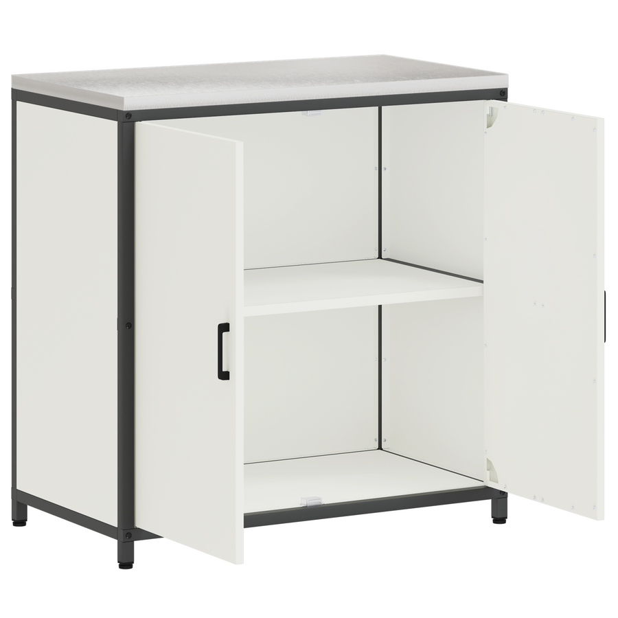 Keukenopslag Kast met plank met opslag met de deur Wit 60 x 50 x 92 cm Staal