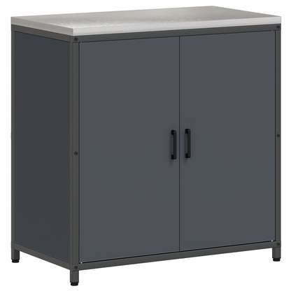 Keukenopslag Kast met plank met opslag met de deur Antraciet 60 x 50 x 92 cm Staal