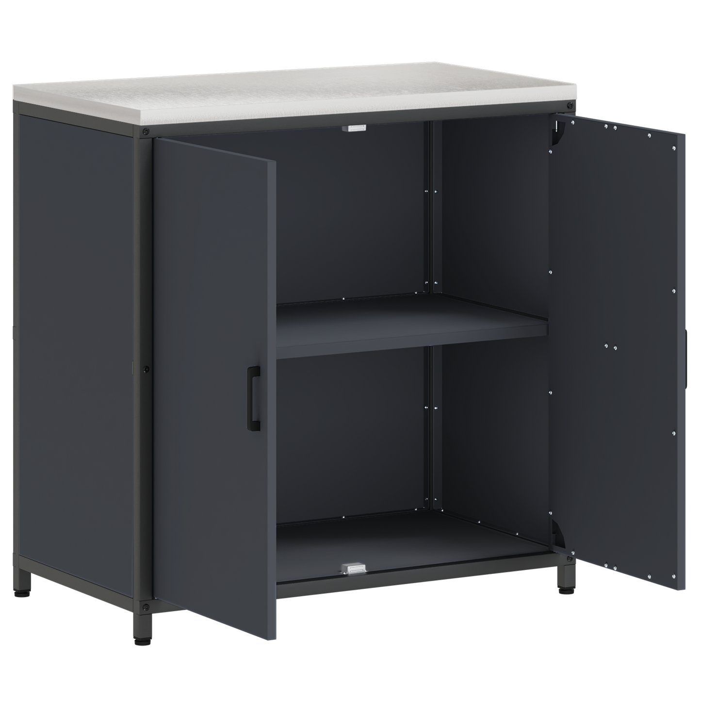 Keukenopslag Kast met plank met opslag met de deur Antraciet 60 x 50 x 92 cm Staal
