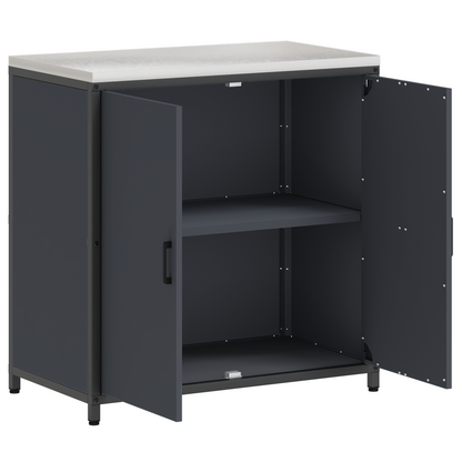 Keukenopslag Kast met plank met opslag met de deur Antraciet 60 x 50 x 92 cm Staal
