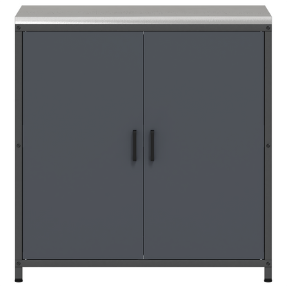 Keukenopslag Kast met plank met opslag met de deur Antraciet 60 x 50 x 92 cm Staal