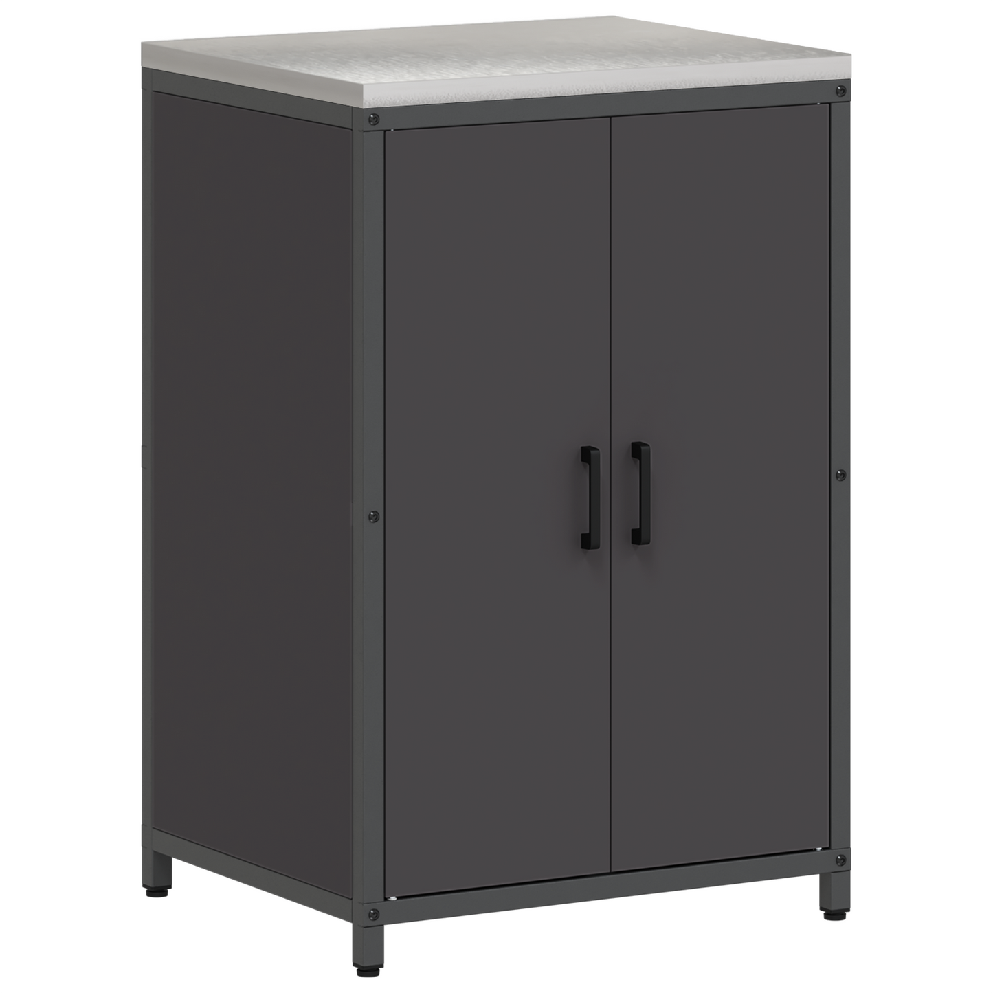 Keukenopslag Kast met plank met opslag met de deur Zwart 60 x 50 x 92 cm Staal