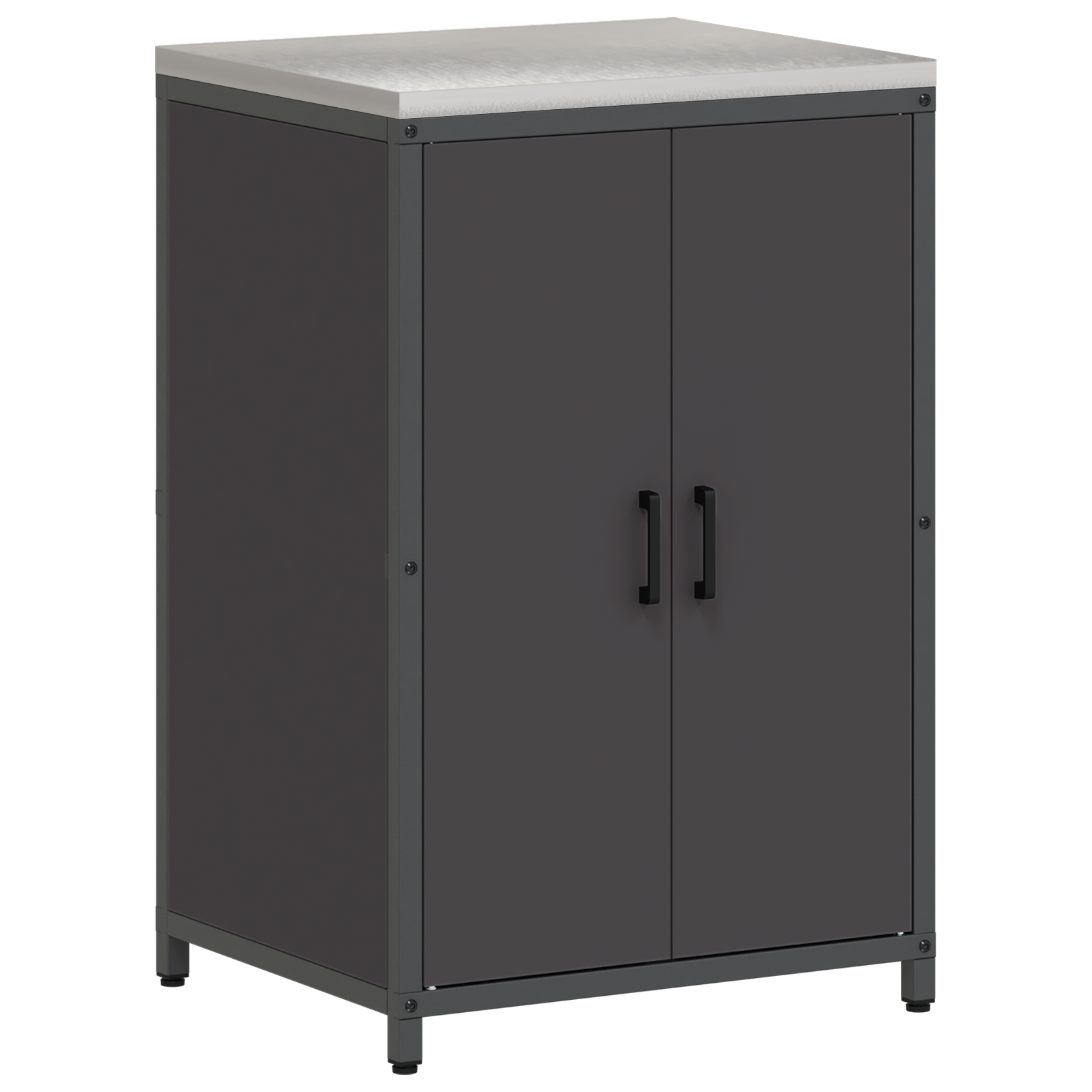 Keukenopslag Kast met plank met opslag met de deur Zwart 60 x 50 x 92 cm Staal