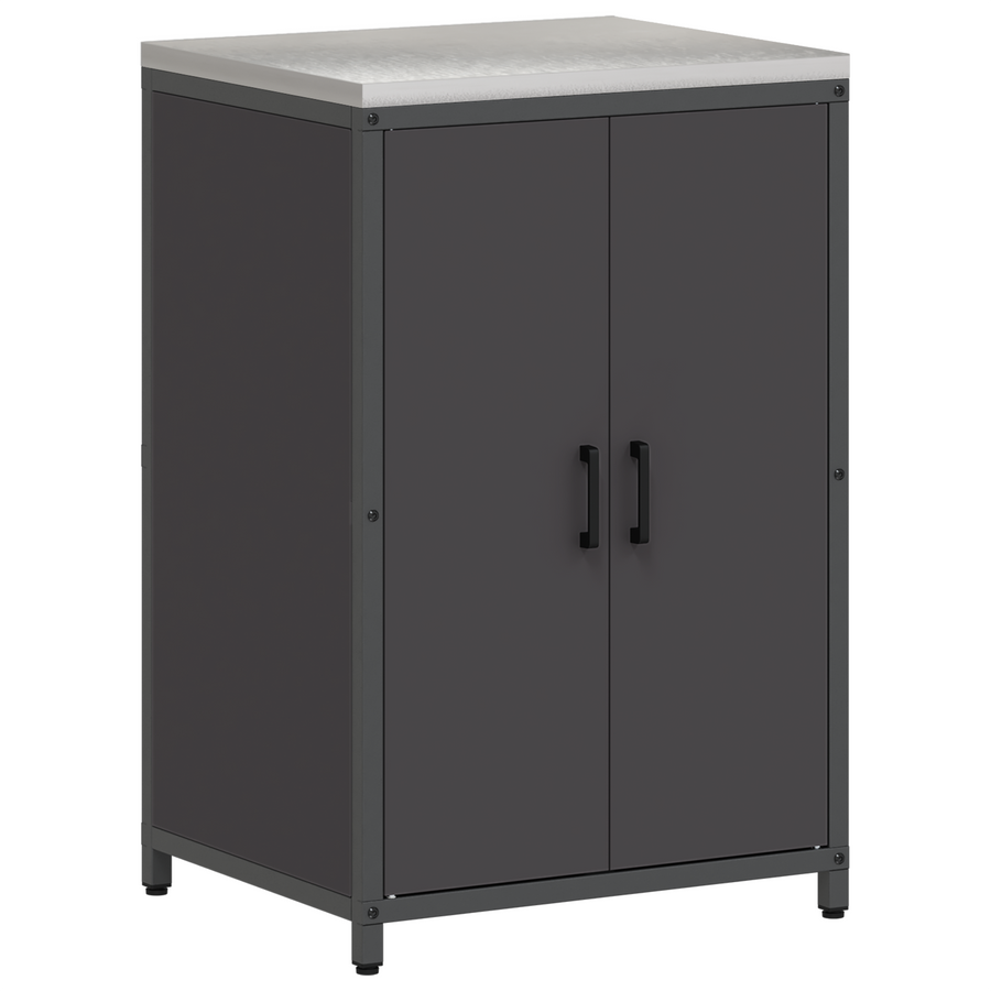Keukenopslag Kast met plank met opslag met de deur Zwart 60 x 50 x 92 cm Staal