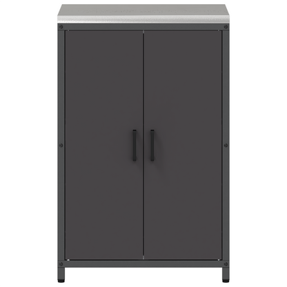 Keukenopslag Kast met plank met opslag met de deur Zwart 60 x 50 x 92 cm Staal