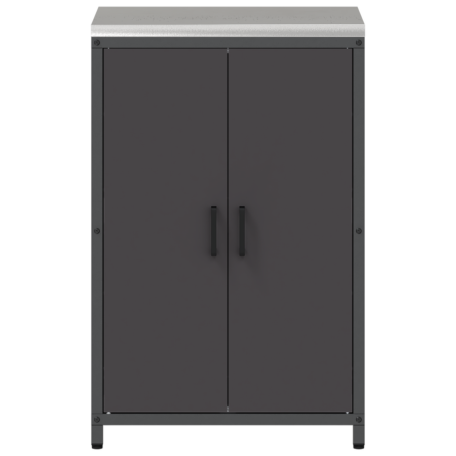 Keukenopslag Kast met plank met opslag met de deur Zwart 60 x 50 x 92 cm Staal