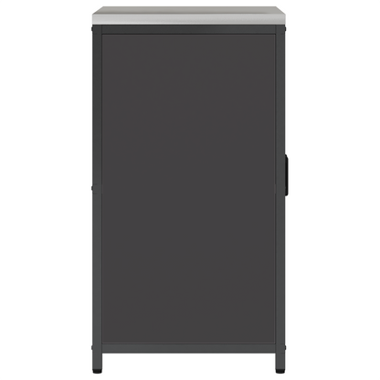Keukenopslag Kast met plank met opslag met de deur Zwart 60 x 50 x 92 cm Staal