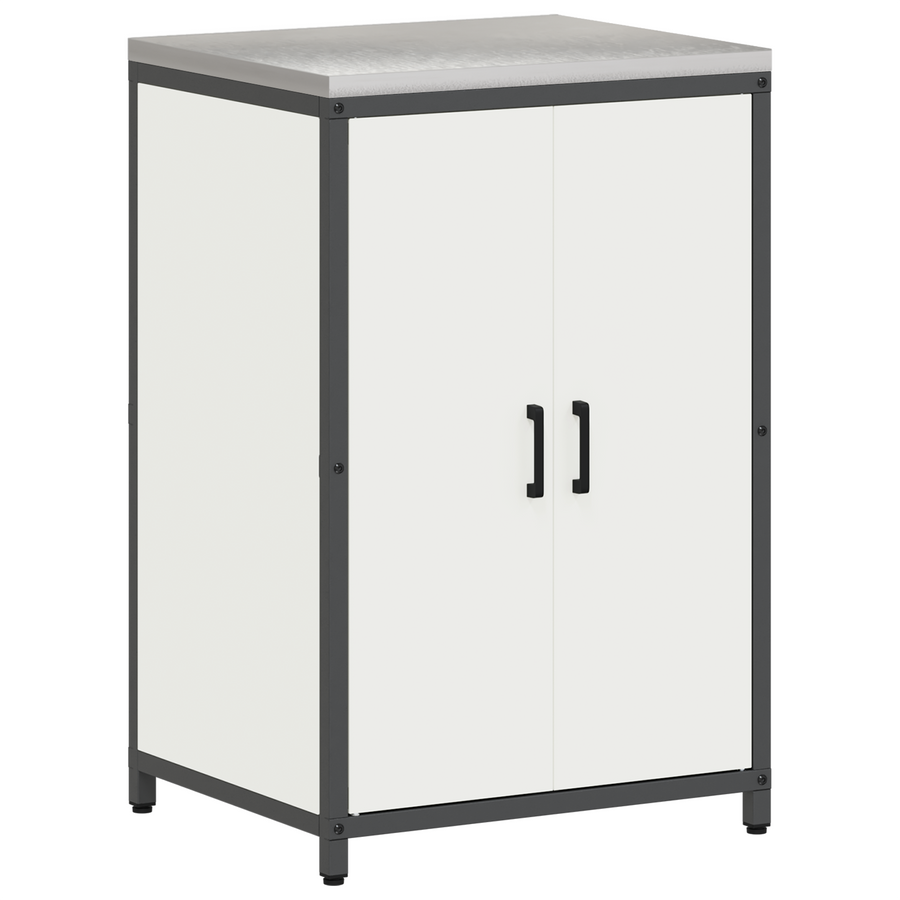 Keukenopslag Kast met plank met opslag met de deur Wit 60 x 50 x 92 cm Staal