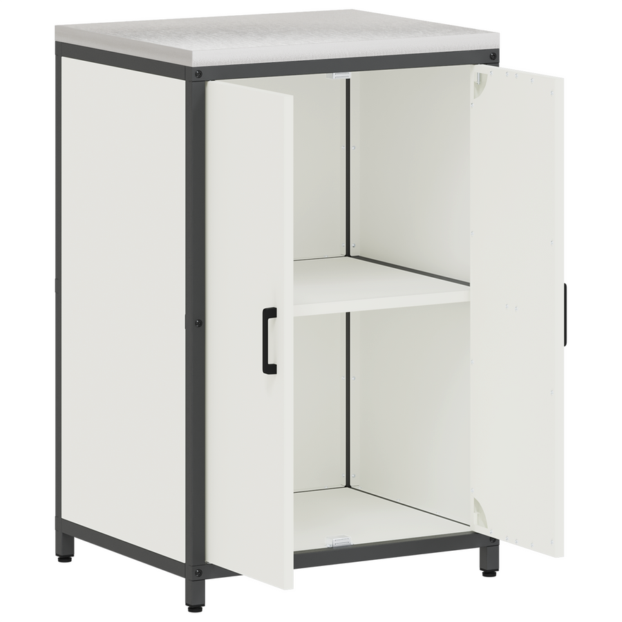 Keukenopslag Kast met plank met opslag met de deur Wit 60 x 50 x 92 cm Staal