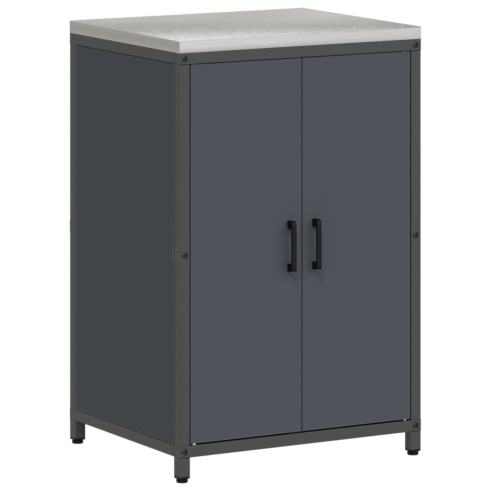 Keukenopslag Kast met plank met opslag met de deur Antraciet 60 x 50 x 92 cm Staal