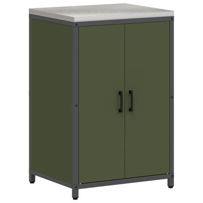 Keukenopslag Kast met plank met opslag met de deur met slot Olijfgroen 60 x 50 x 92 cm Staal