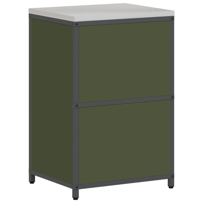 Keukenopslag Kast met plank met opslag met de deur met slot Olijfgroen 60 x 50 x 92 cm Staal
