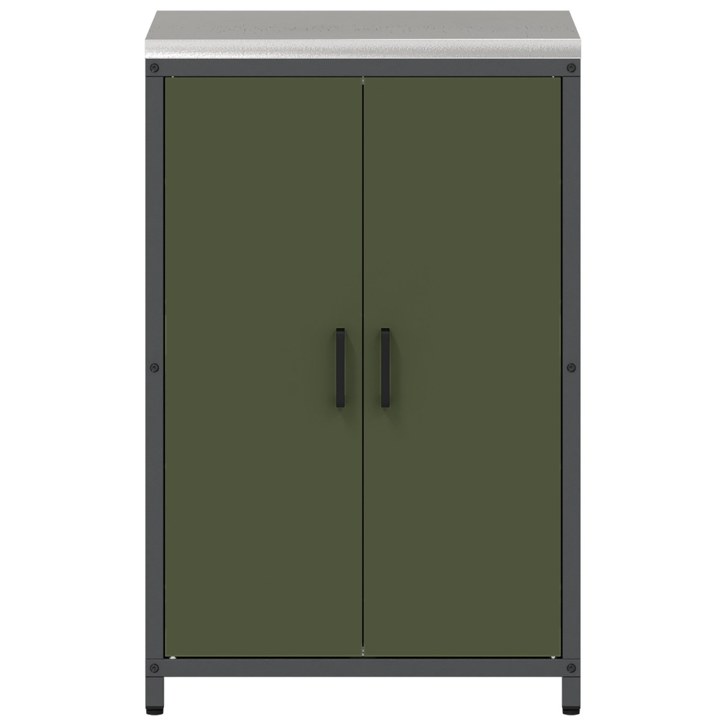 Keukenopslag Kast met plank met opslag met de deur met slot Olijfgroen 60 x 50 x 92 cm Staal