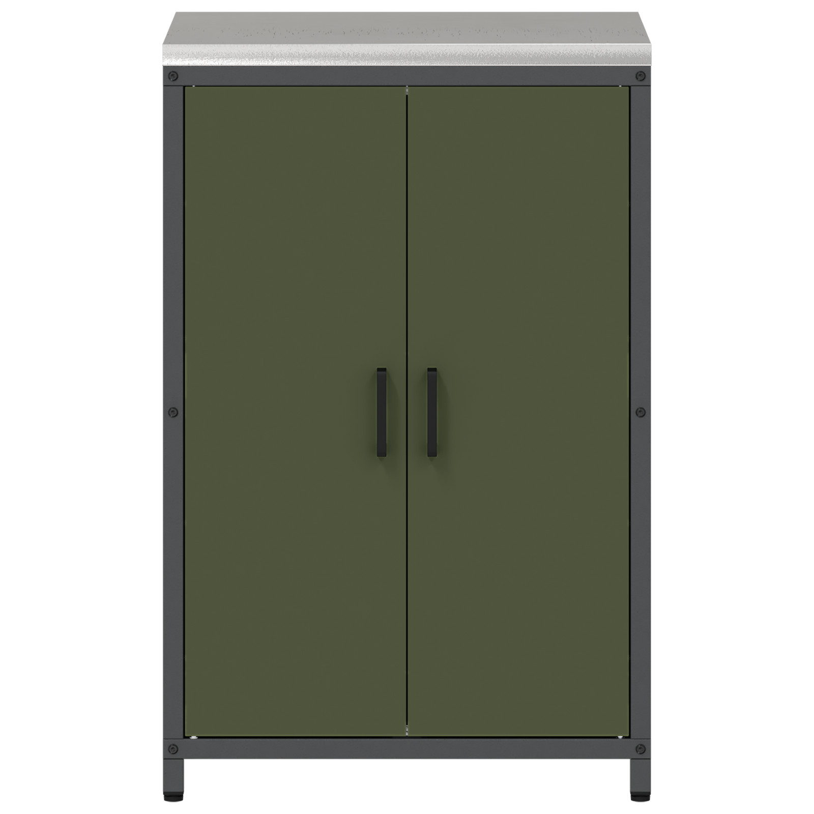 Keukenopslag Kast met plank met opslag met de deur met slot Olijfgroen 60 x 50 x 92 cm Staal