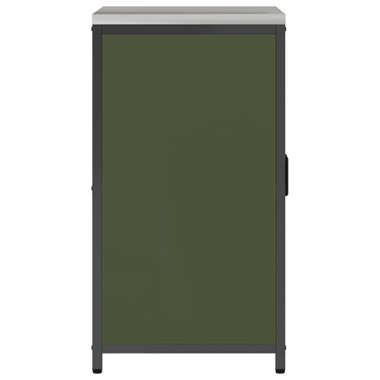 Keukenopslag Kast met plank met opslag met de deur met slot Olijfgroen 60 x 50 x 92 cm Staal