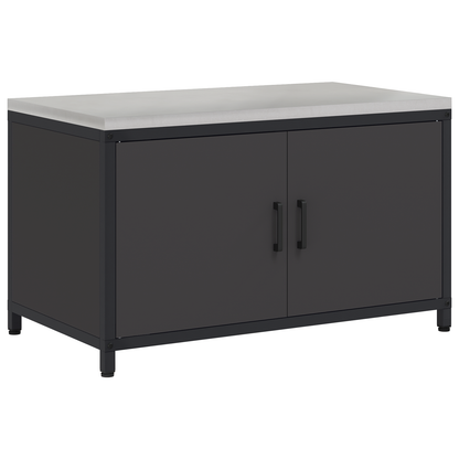 Keukenopslag Kast met plank met opslag met de deur Zwart 60 x 50 x 92 cm Staal