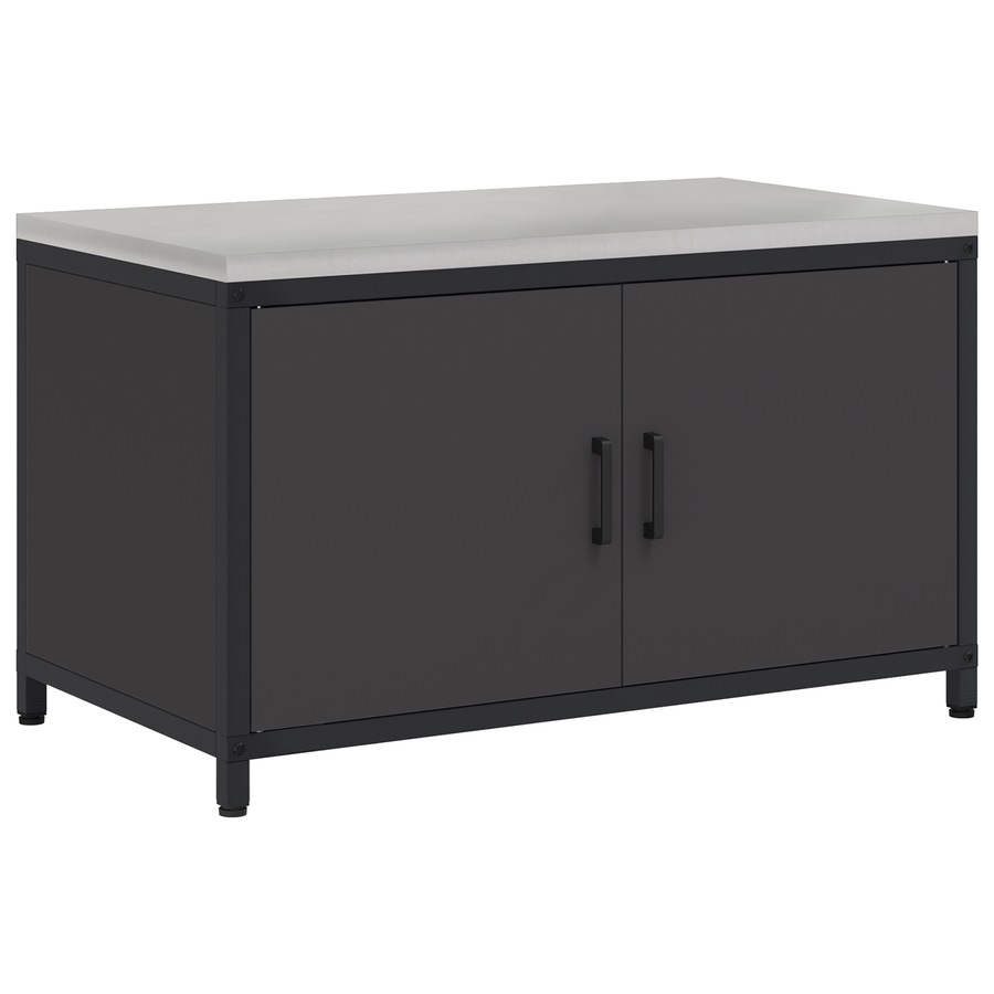 Keukenopslag Kast met plank met opslag met de deur Zwart 60 x 50 x 92 cm Staal
