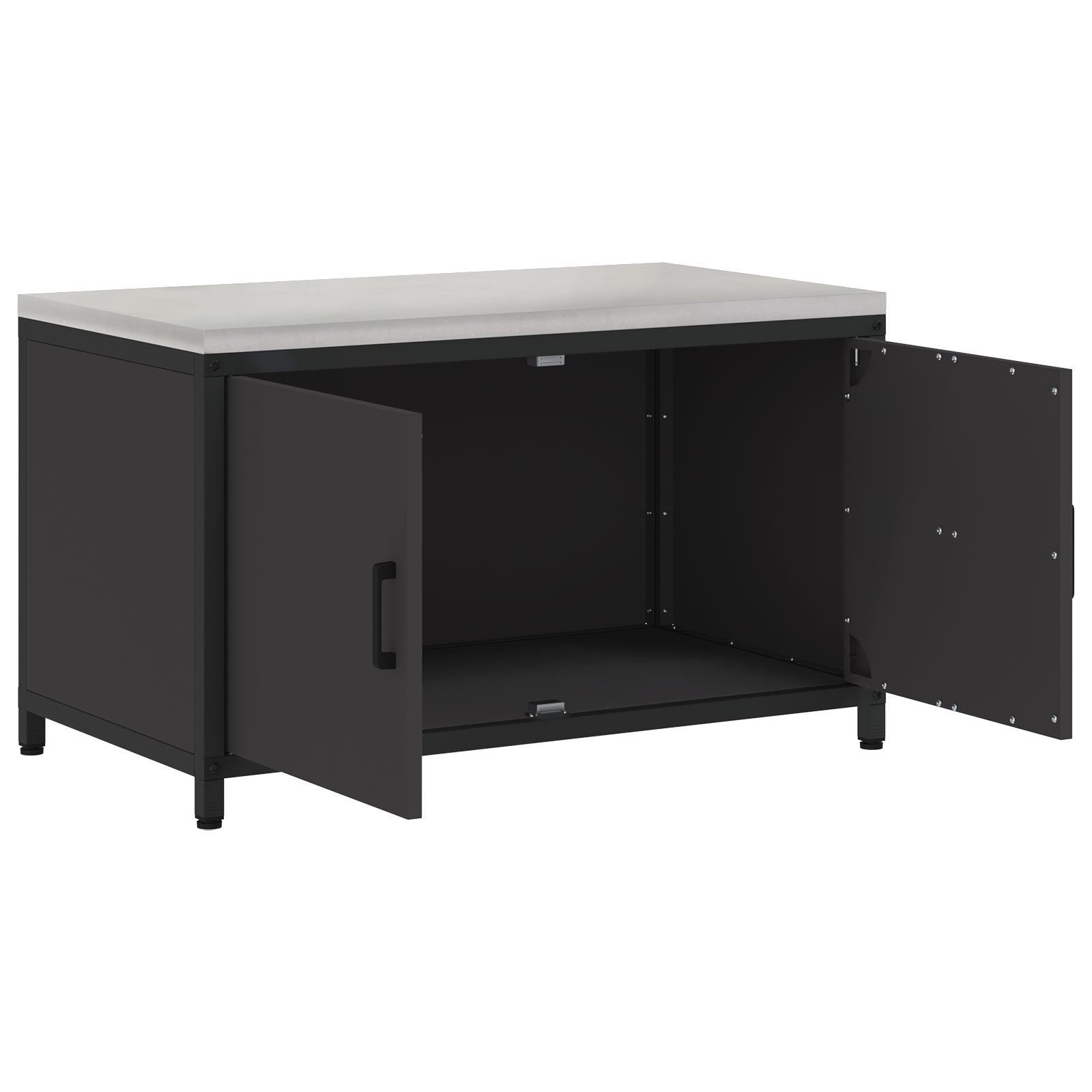 Keukenopslag Kast met plank met opslag met de deur Zwart 60 x 50 x 92 cm Staal