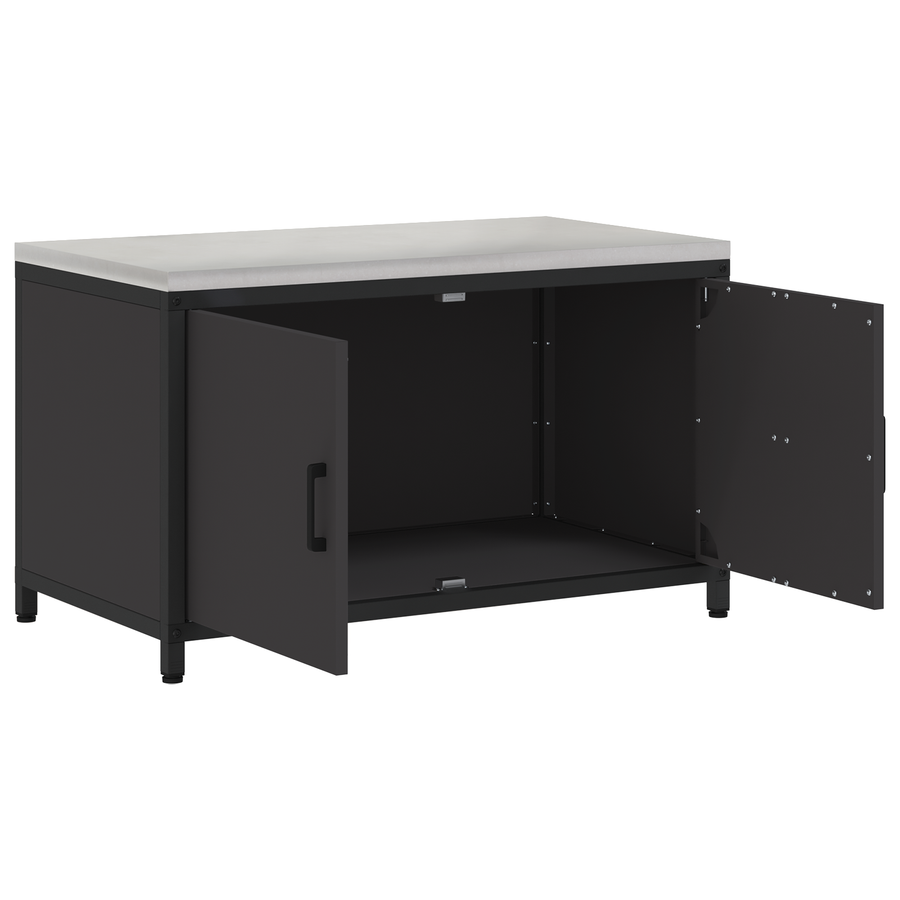 Keukenopslag Kast met plank met opslag met de deur Zwart 60 x 50 x 92 cm Staal