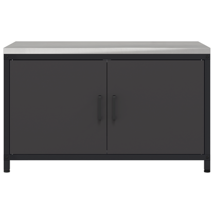 Keukenopslag Kast met plank met opslag met de deur Zwart 60 x 50 x 92 cm Staal