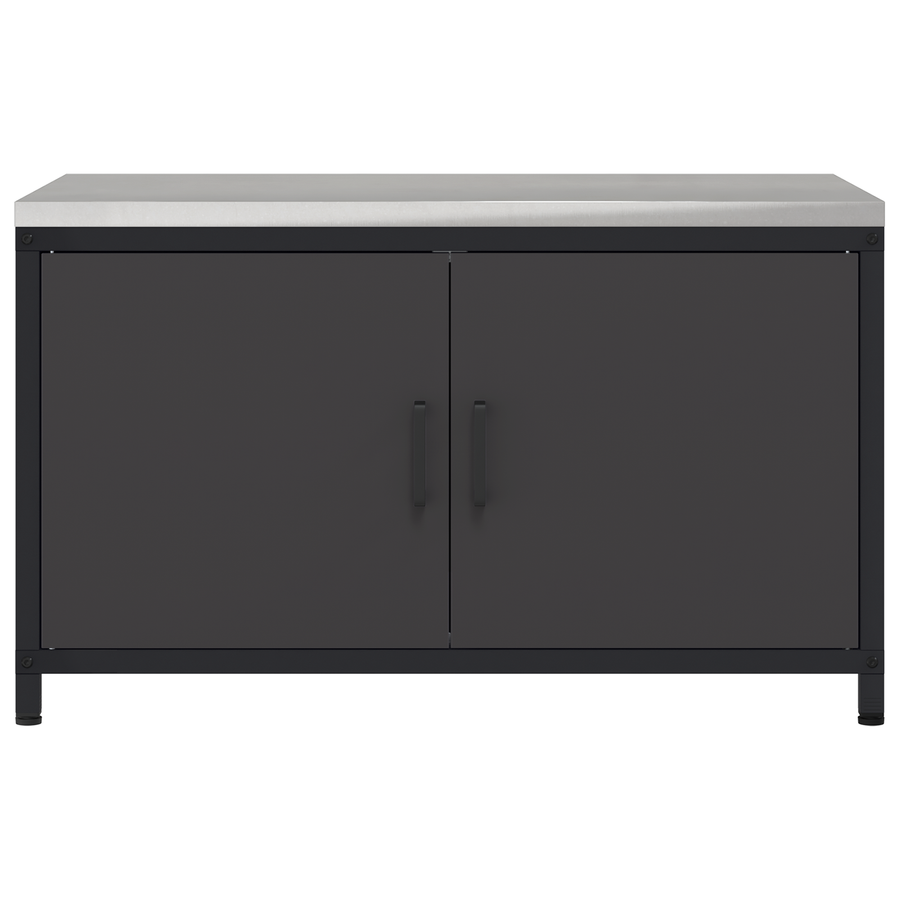 Keukenopslag Kast met plank met opslag met de deur Zwart 60 x 50 x 92 cm Staal