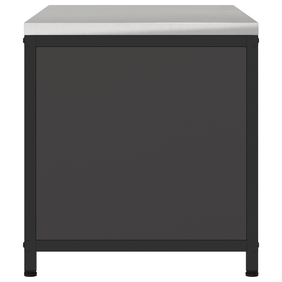 Keukenopslag Kast met plank met opslag met de deur Zwart 60 x 50 x 92 cm Staal