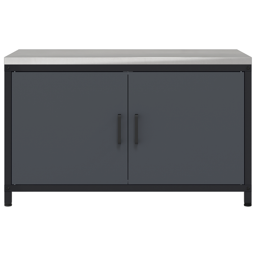 Keukenopslag Kast met plank met opslag met de deur Antraciet 60 x 50 x 92 cm Staal