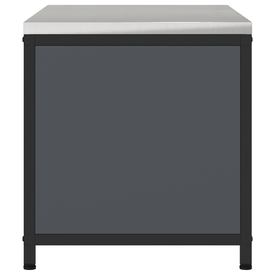 Keukenopslag Kast met plank met opslag met de deur Antraciet 60 x 50 x 92 cm Staal