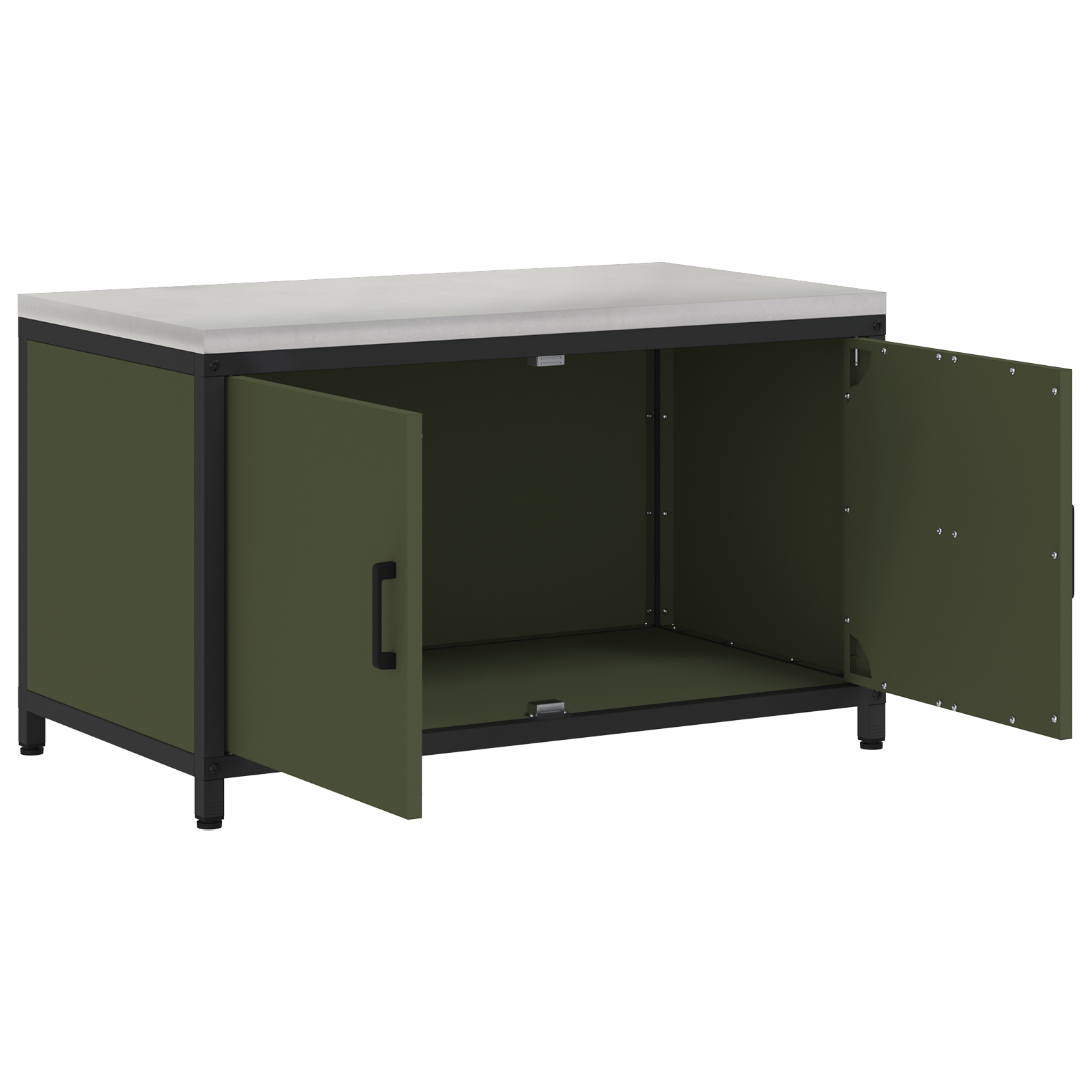 Keukenopslag Kast met plank met opslag met de deur Olijfgroen 60 x 50 x 92 cm Staal