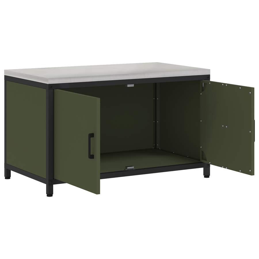 Keukenopslag Kast met plank met opslag met de deur Olijfgroen 60 x 50 x 92 cm Staal