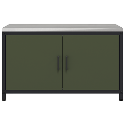 Keukenopslag Kast met plank met opslag met de deur Olijfgroen 60 x 50 x 92 cm Staal