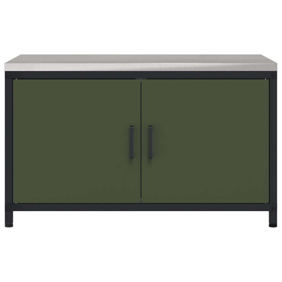Keukenopslag Kast met plank met opslag met de deur Olijfgroen 60 x 50 x 92 cm Staal