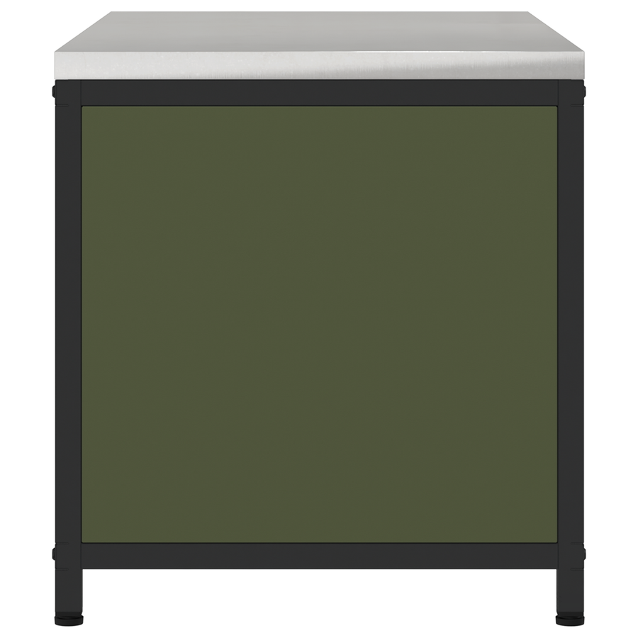Keukenopslag Kast met plank met opslag met de deur Olijfgroen 60 x 50 x 92 cm Staal