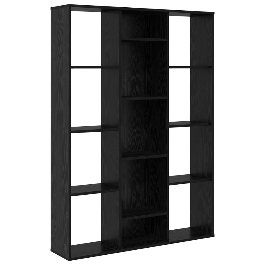 Kamerscherm Zwart eiken 100 x 24 x 140 cm Bewerkt hout