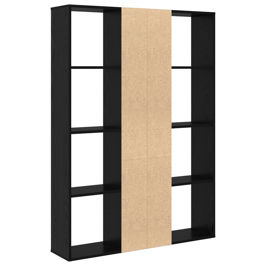 Kamerscherm Zwart eiken 100 x 24 x 140 cm Bewerkt hout
