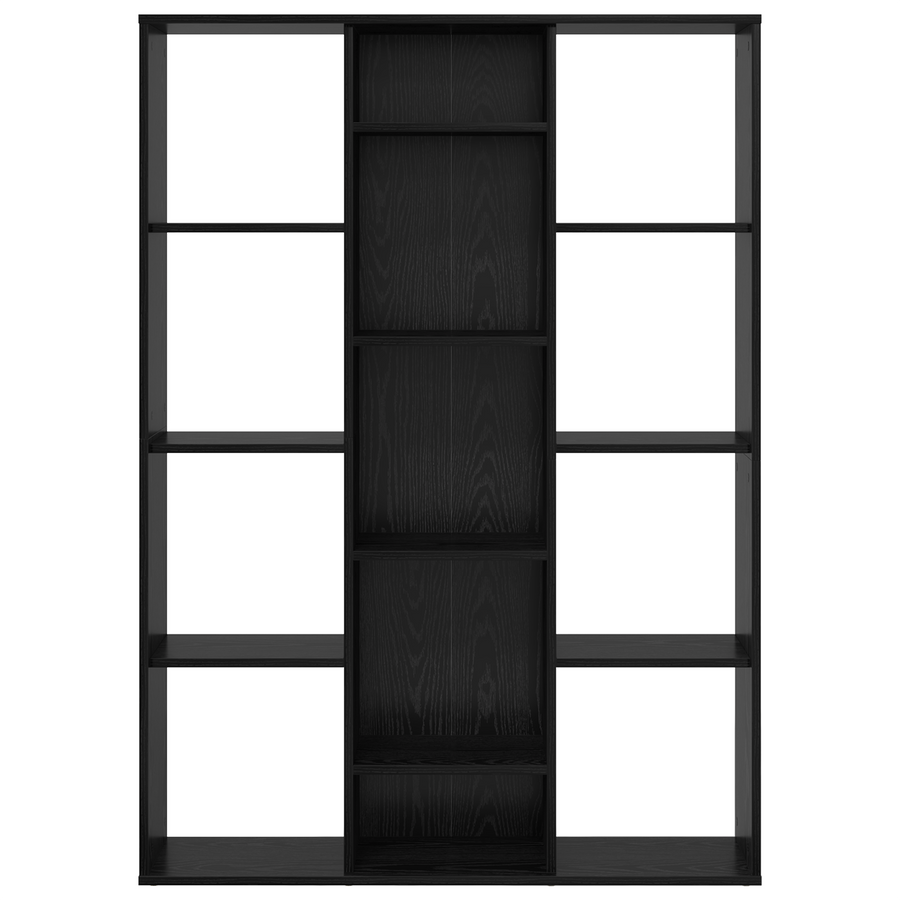 Kamerscherm Zwart eiken 100 x 24 x 140 cm Bewerkt hout