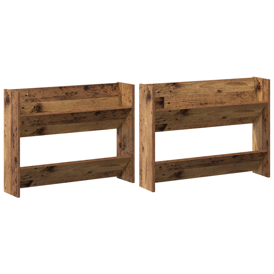 Wand Schoenenkasten 2 pcs Oud hout 60 x 18 x 60 cm Bewerkt hout