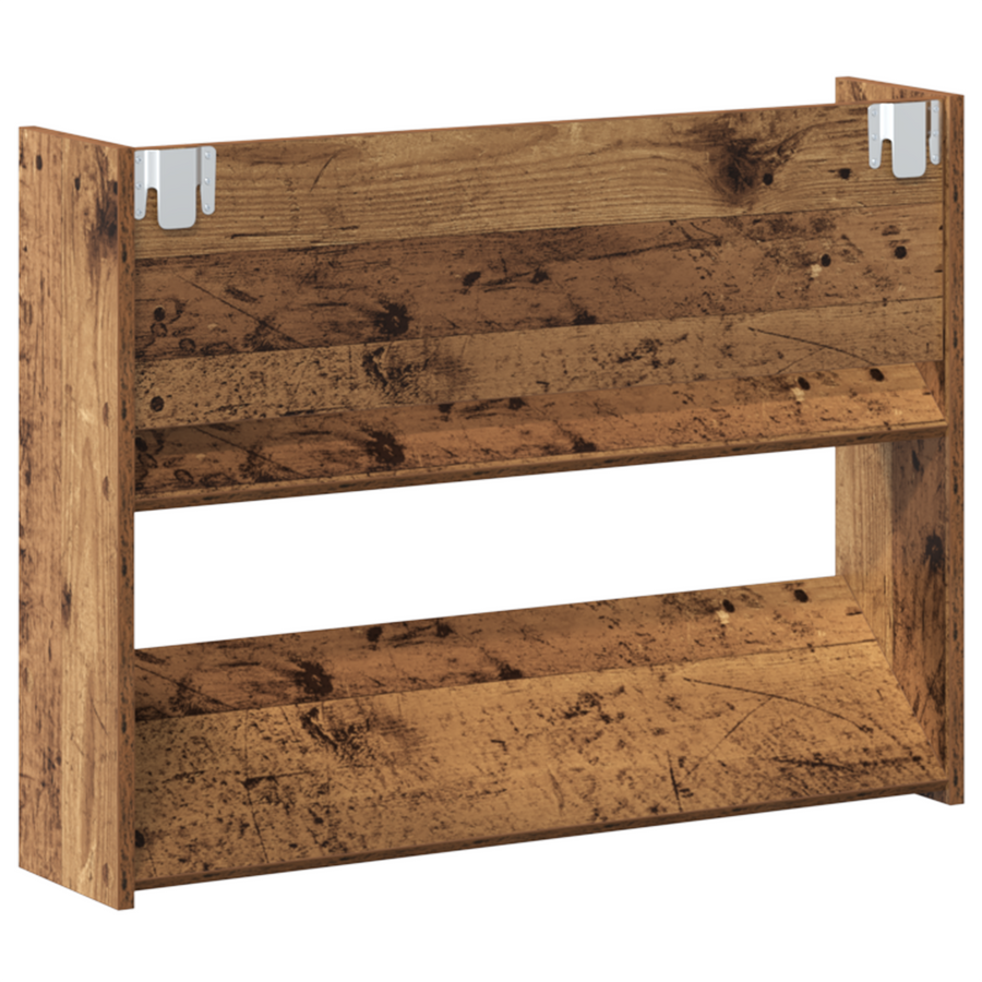 Wand Schoenenkasten 2 pcs Oud hout 60 x 18 x 60 cm Bewerkt hout